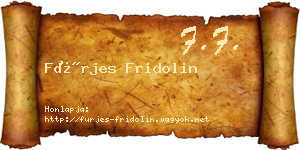 Fürjes Fridolin névjegykártya